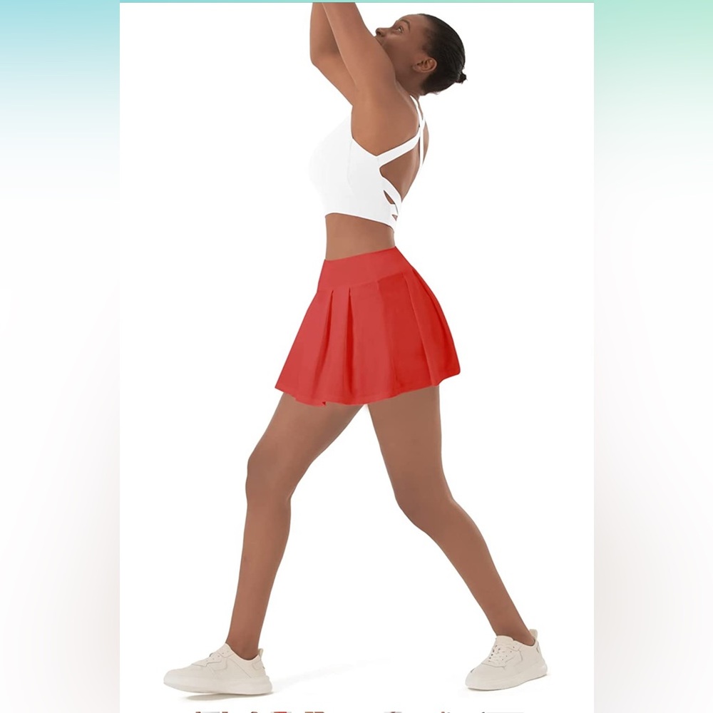 Casei workout shorts womens 2 in 1 flowy high waisted tennis skort